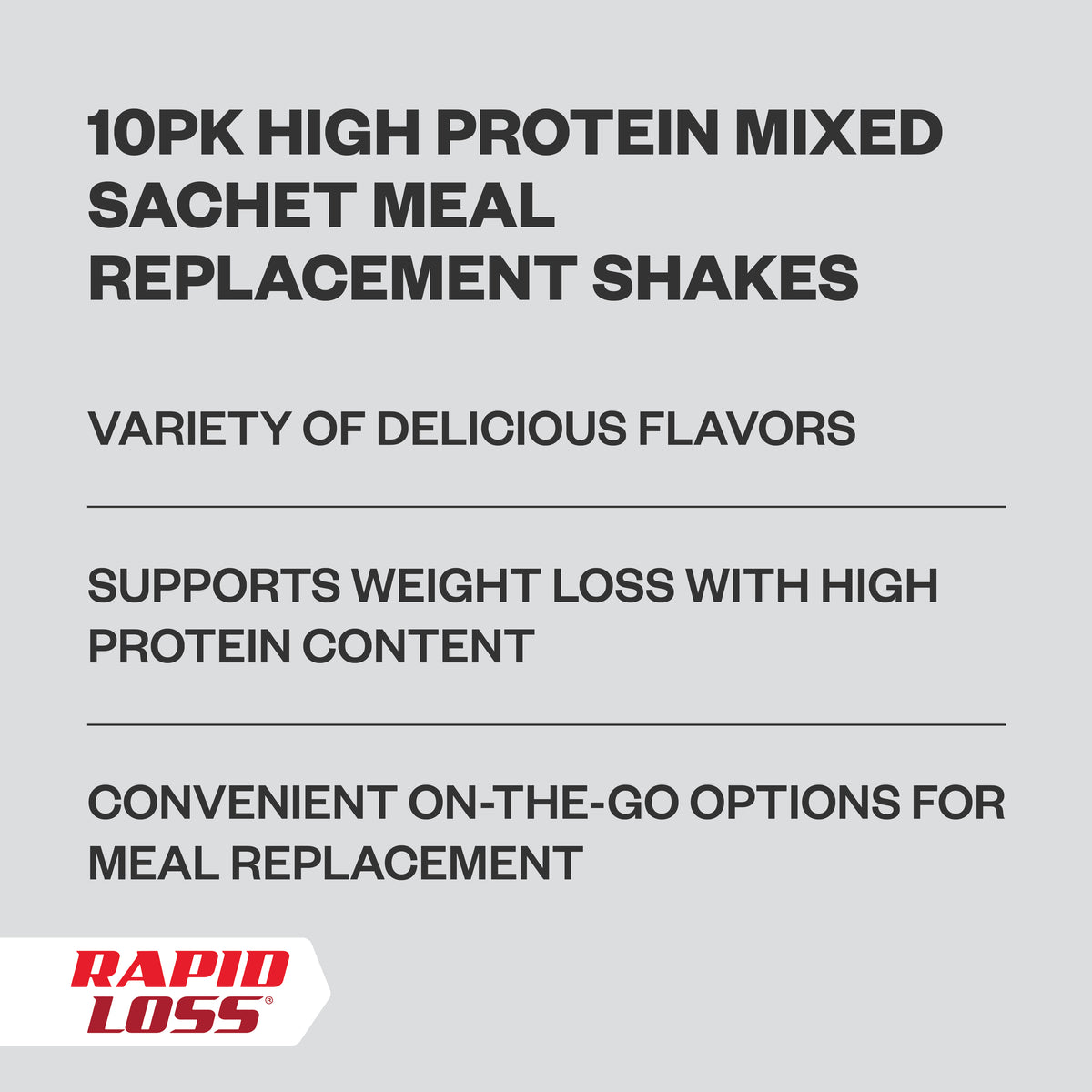 10pk High Protein Mixed Sachet Meal Replacement Shakes