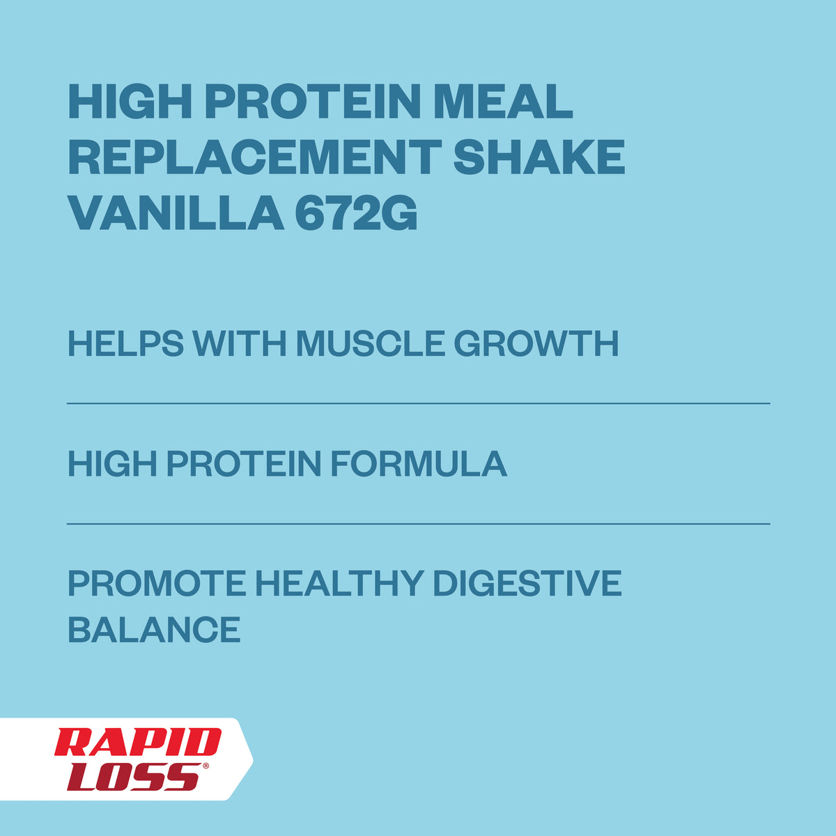 High Protein Meal Replacement Shake Vanilla 672g