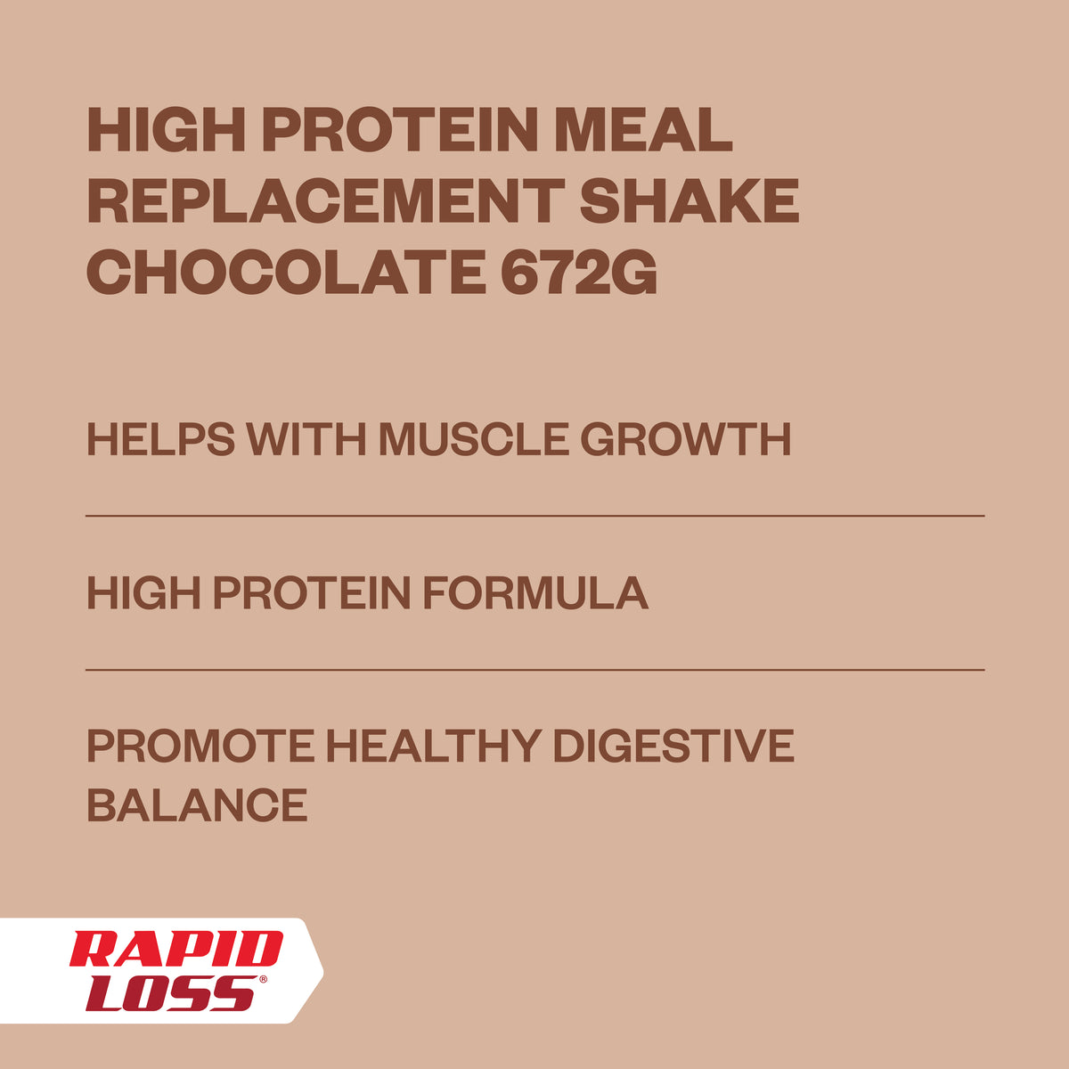 High Protein Meal Replacement Shake Chocolate 672g